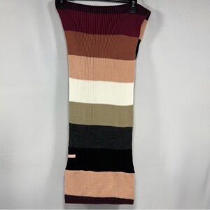 Earthy Colorblock Bass Knit Ribbed Infinity Loop Scarf One Size